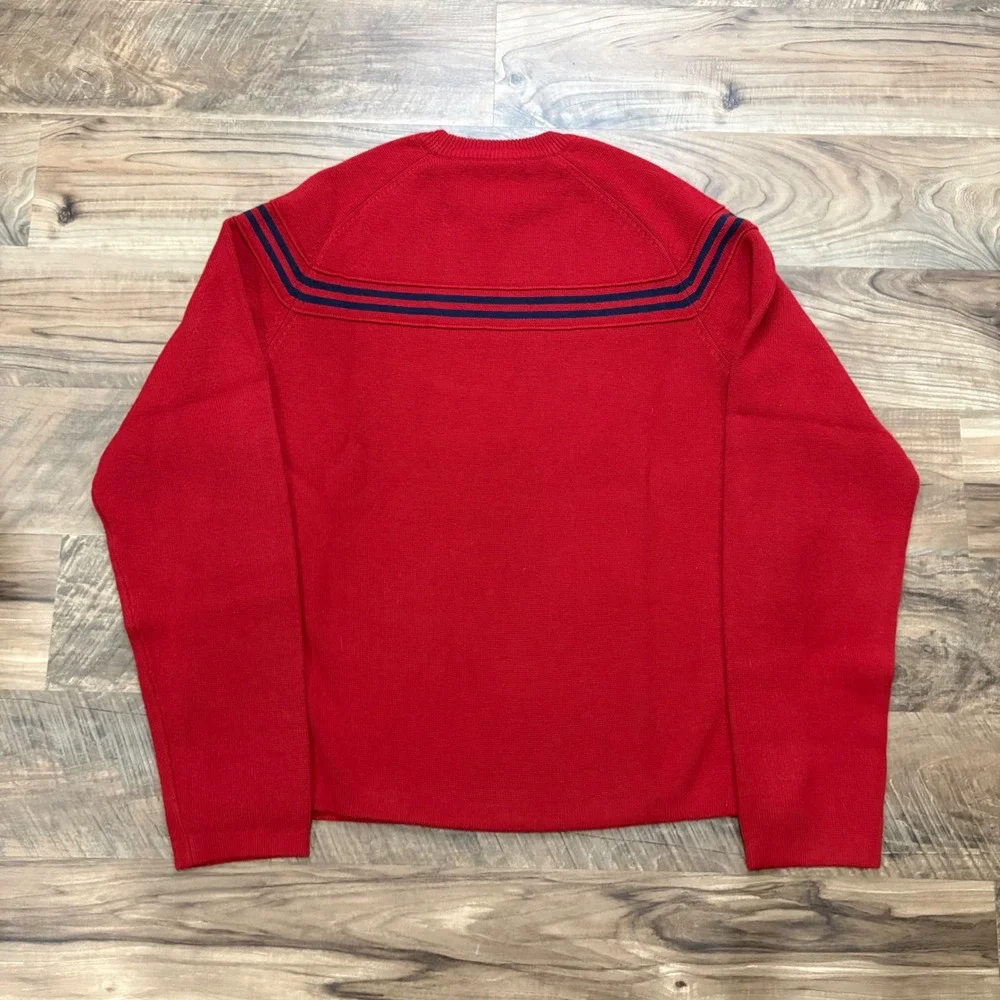 Vintage Y2K Abercrombie Sweater Mens XL Red Striped Knit Pullover Crewneck A 92